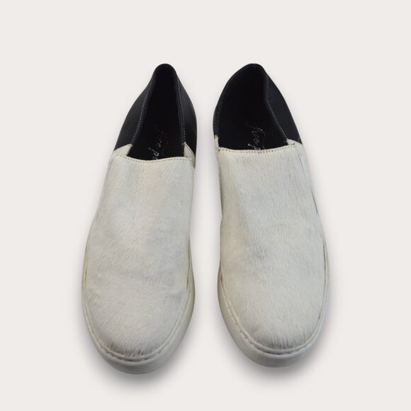 Free People Black/White Sneakers | Size 37| Women's Leather Shoes Size 6.5 - Picture 6 of 7